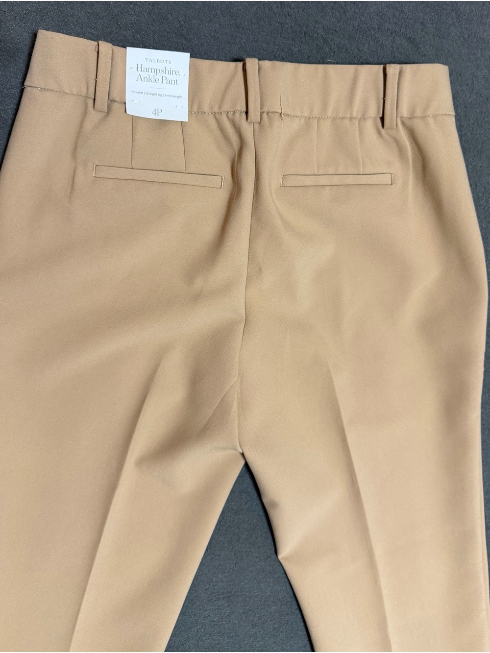 Talbots Womens Hampshire Ankle Pants Tan Stretch Mid Rise Career Sz 4 NWT - Picture 7 of 16
